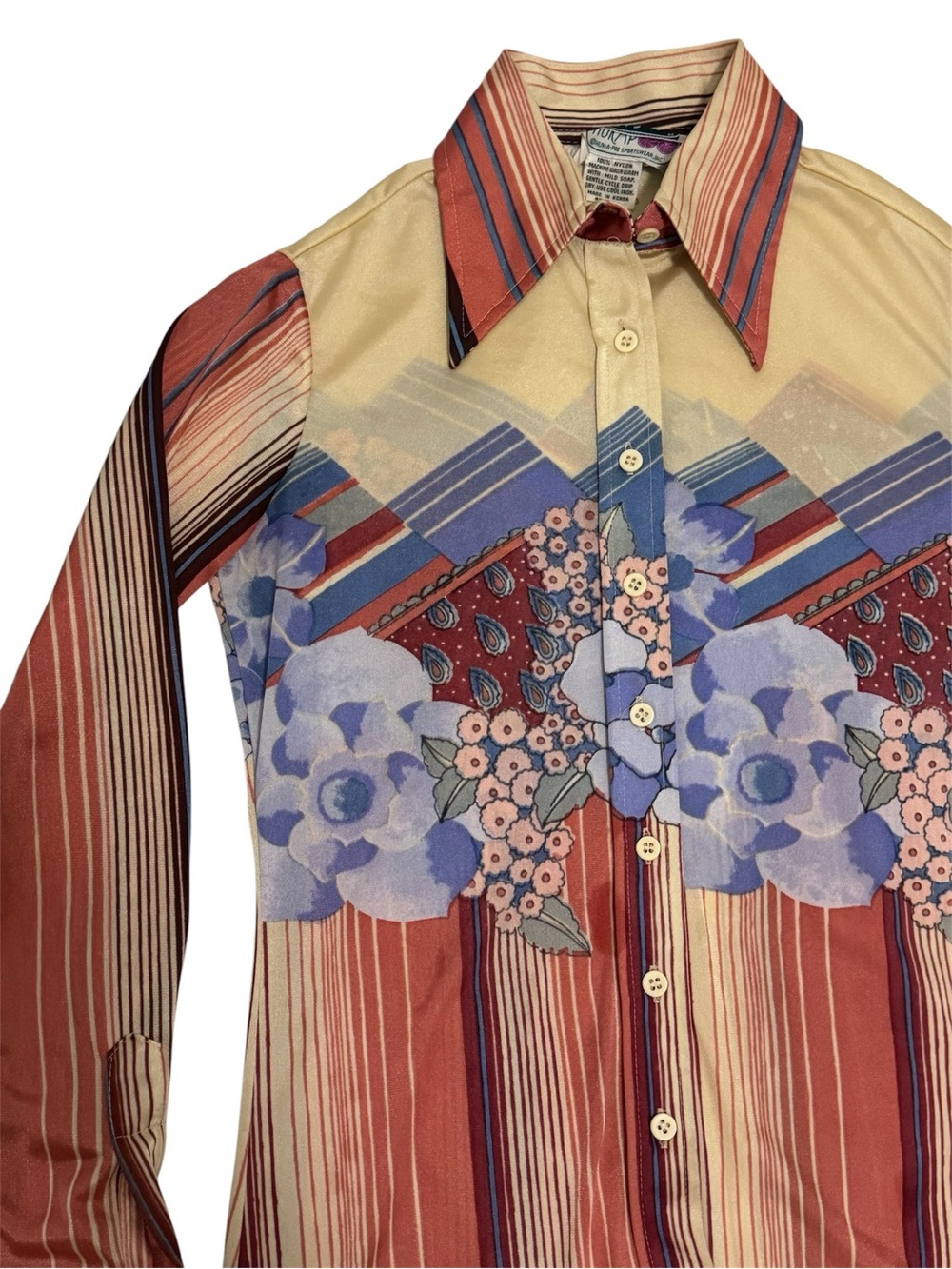 Floral 70s Button-Up Shirt